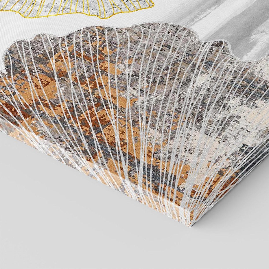 Obraz na płótnie 60x60 - Złote liście melancholii - liście miłorzębu, tekstura