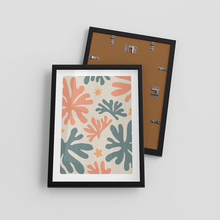 Plakat w ramie 30x40 - Boho Wybuch - boho formy, kształty - rama czarna