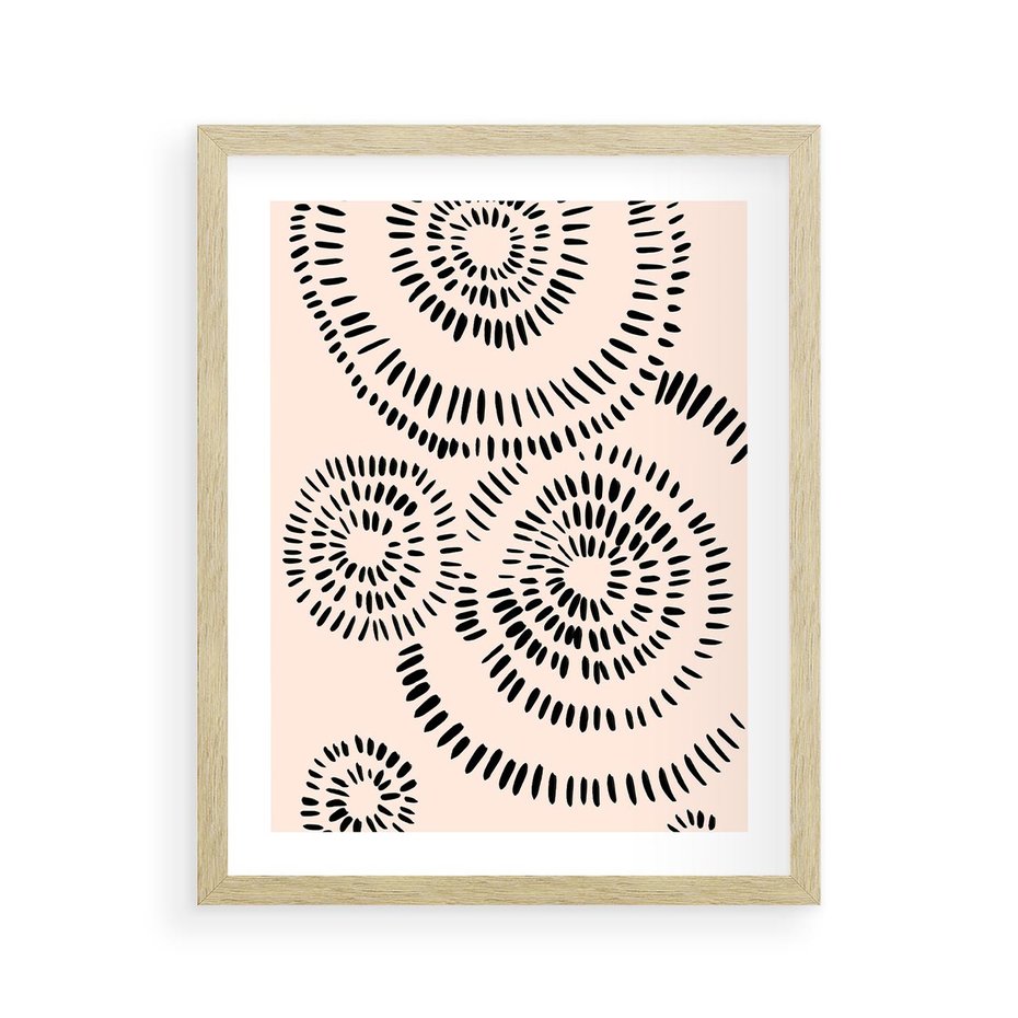 Plakat w ramie 40x50 - Abstrakcyjne Wnętrza - minimalistyczne kształty, odbicia - rama drewno