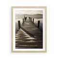 Plakat w ramie 50x70 - Pomost nad jeziorem - pomost, jezioro - rama drewno