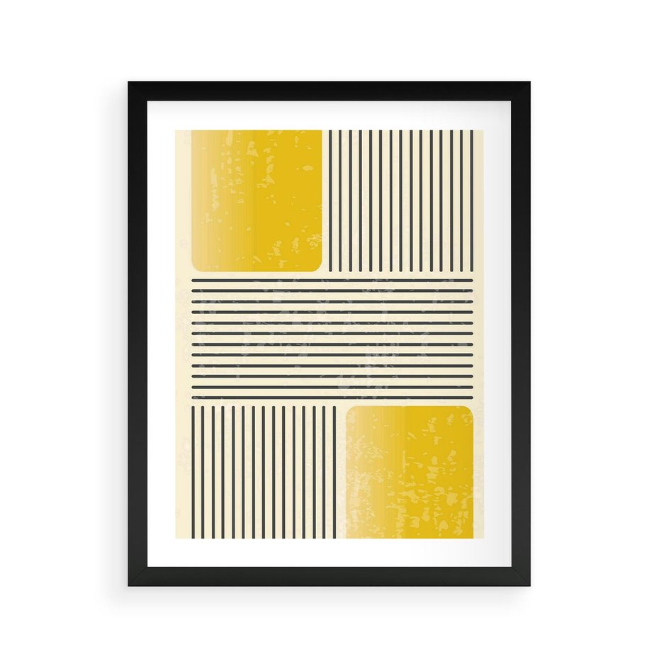 Plakat w ramie 40x50 - Geometria w Ruchu - geometria, proste linie - rama czarna