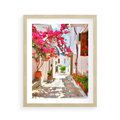 Plakat w ramie 40x50 - Kwiatowa uliczka wakacji - kwiaty, uliczka - rama drewno