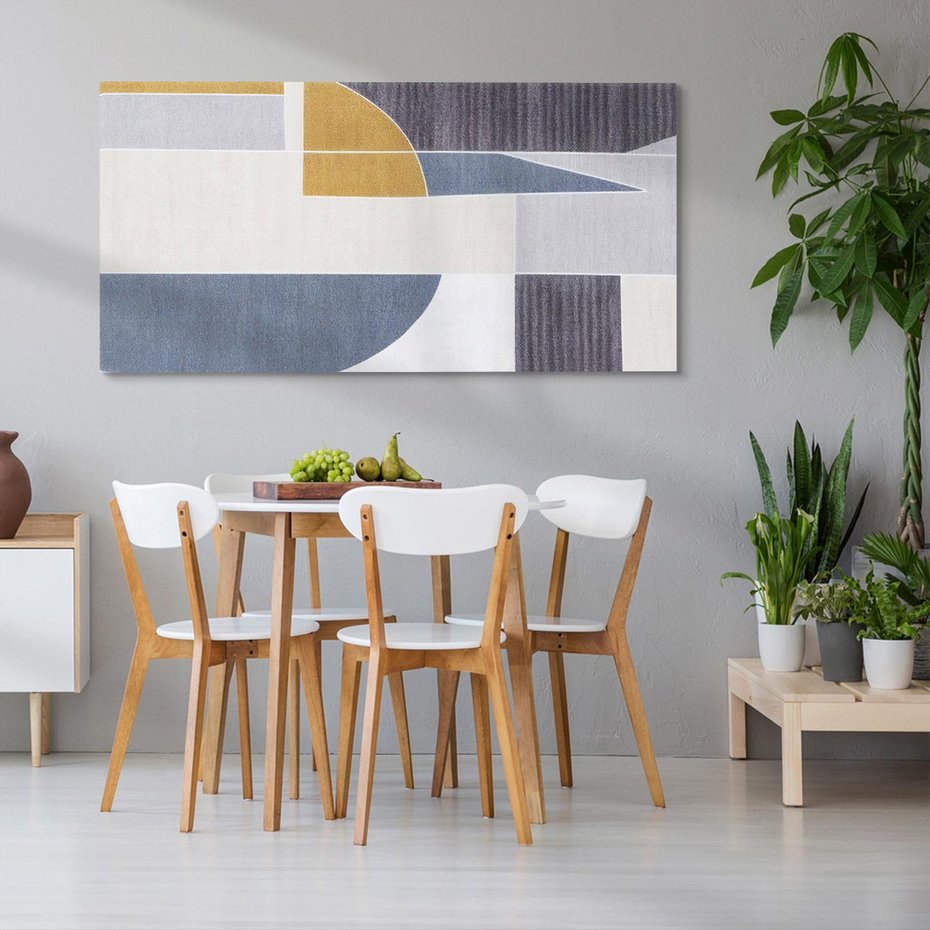 Obraz na płótnie 120x60 - Odbicie wschodzącego jutra - graficzne kształty, geometria