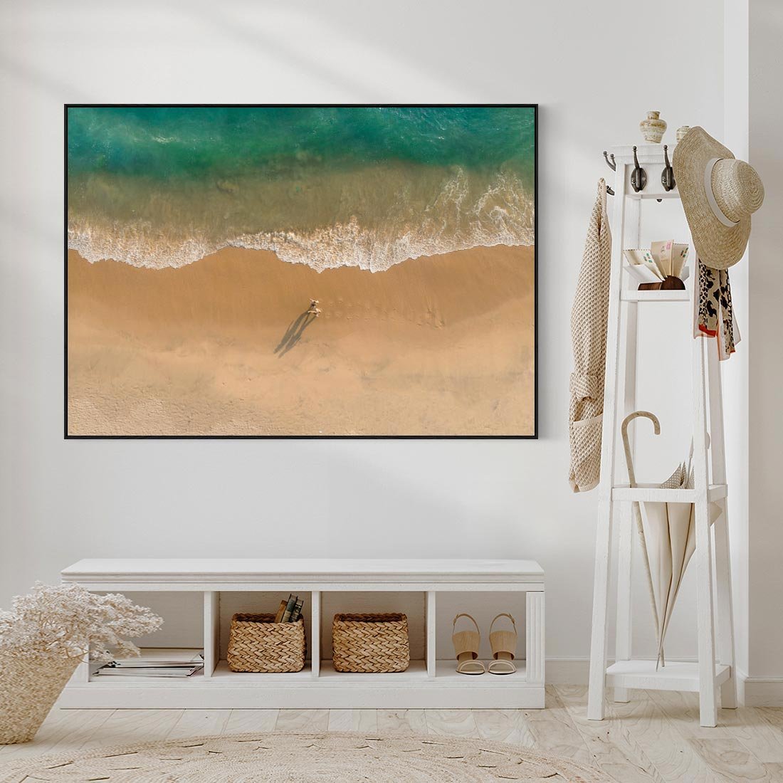 Obraz w ramie 100x70 - Oaza Relaksu - plaża, morze - rama czarna