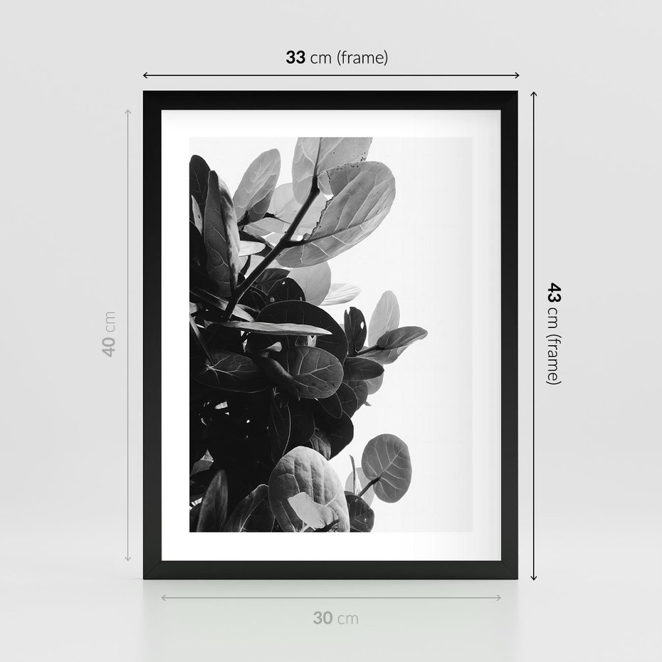 Plakat w ramie 30x40 - Blisko Natury - liście, rośliny tropikalne - rama czarna