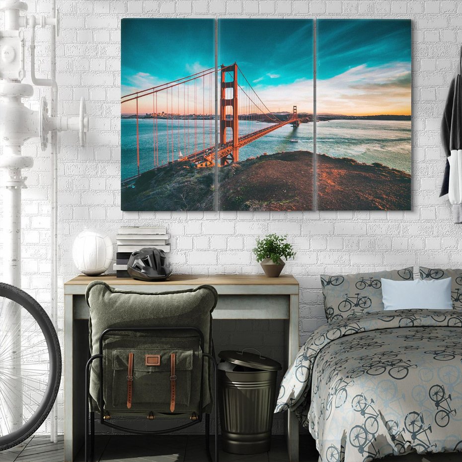 Obraz na płótnie 120x80 - Złoty Gate: majestatyczny most Ameryki - Golden Gate, most