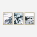 Zestaw obrazy w ramie 30x40 galeria - Zima, górski, krajobraz - rama drewno
