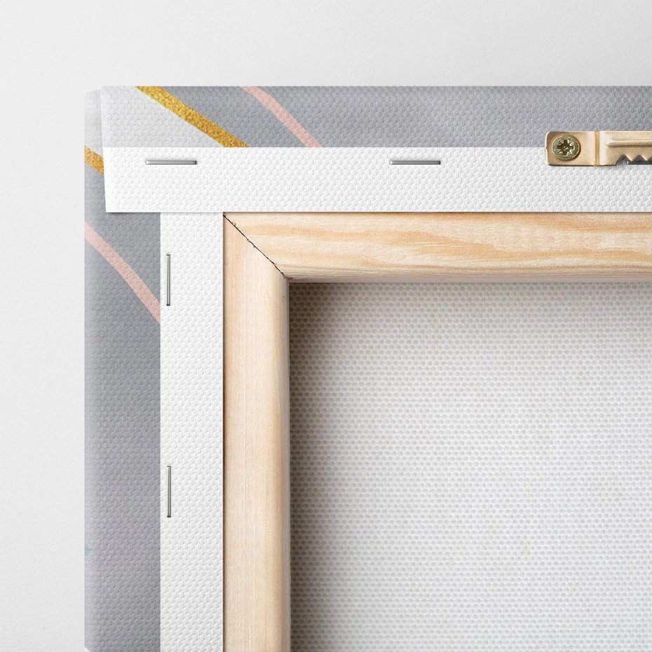 Obraz na płótnie 120x60 - Geometryczne Elementy - geometryczne kształty, elementy złota