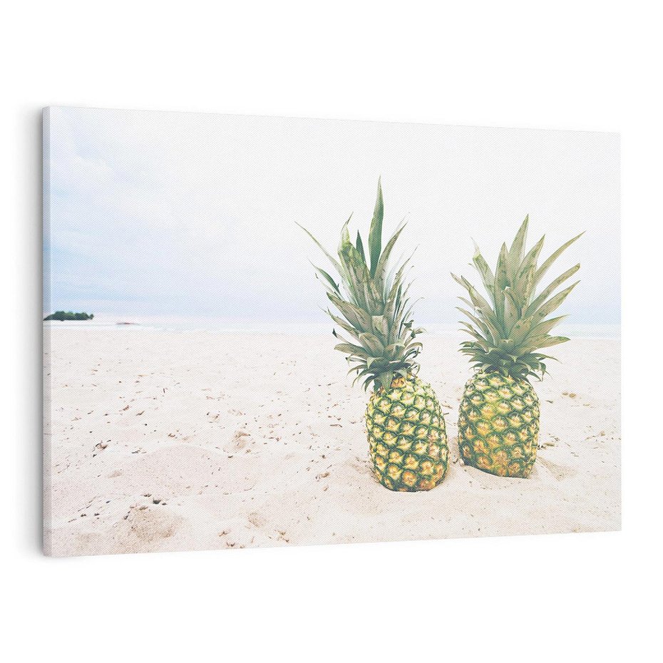 Obraz na płótnie 100x70 - Ananasy Plażowy Raj - ananasy, plaża
