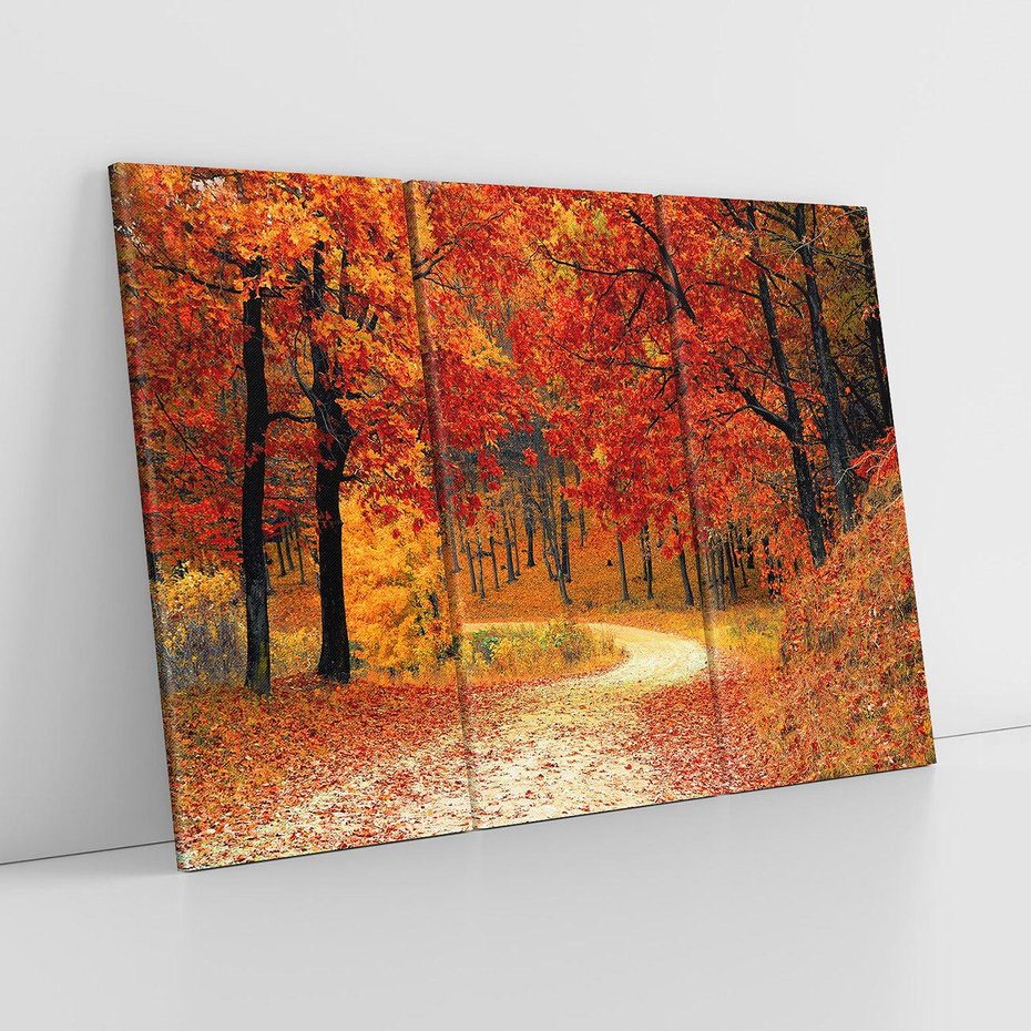 Obraz na płótnie 120x80 - Jesienna melodia lasu - jesień, las