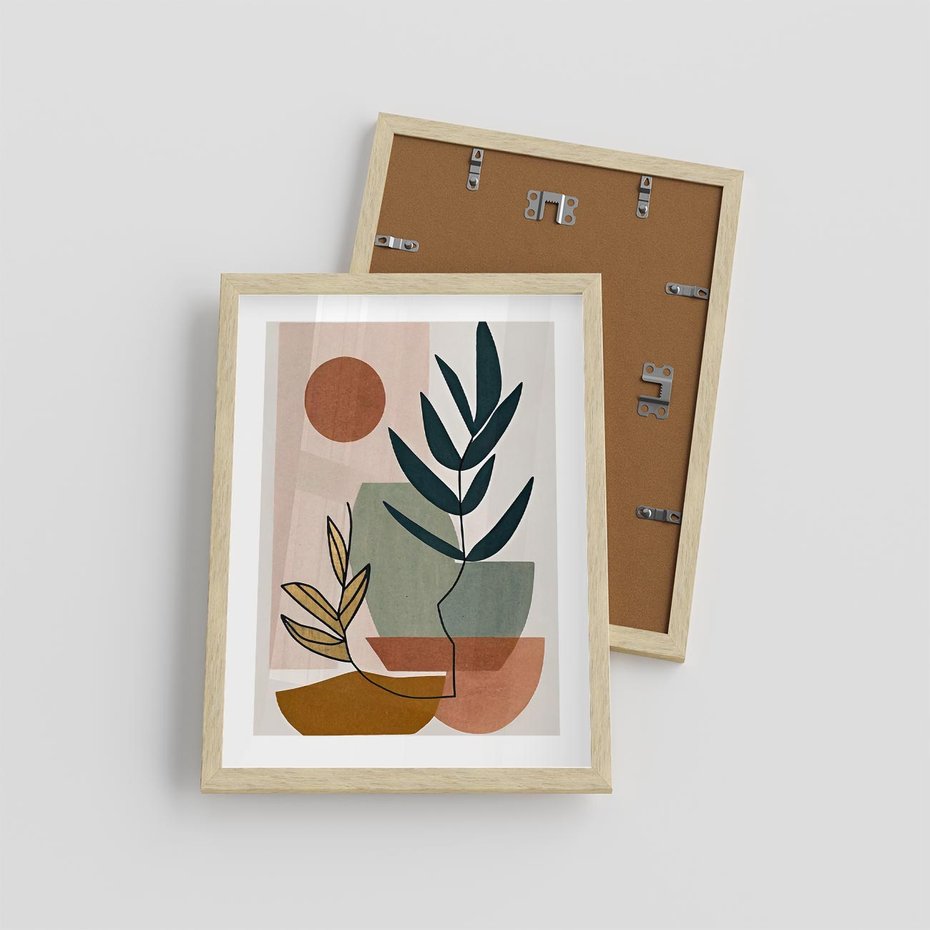 Plakat w ramie 30x40 - Rozkwitająca Boho Wyobraźnia - boho obraz, abstrakcja - rama drewno