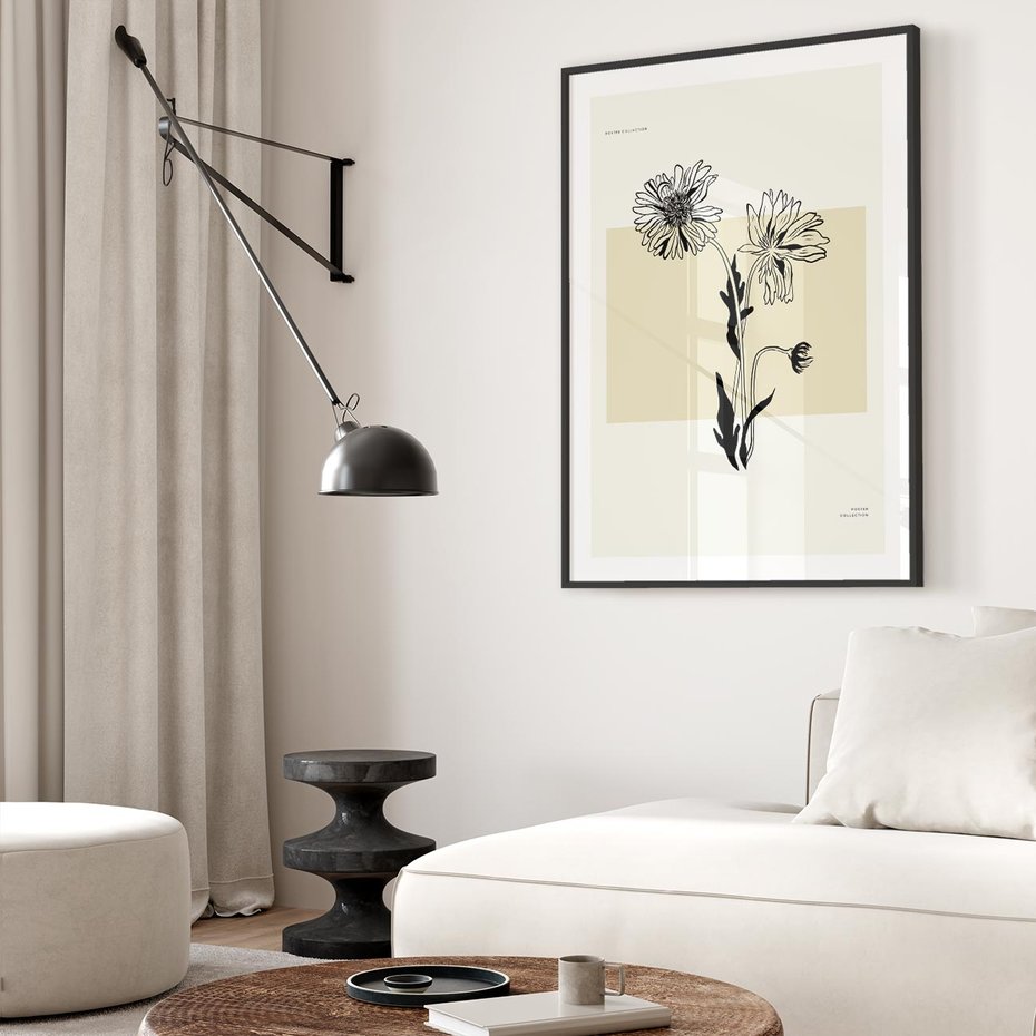 Plakat bez ramy 40x50 - Kwiatowe Płótno - kwiaty, typografia