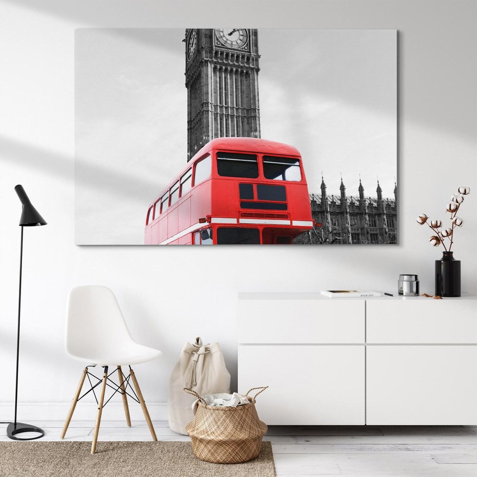 Obraz na płótnie 100x70 - Autobusy w tętniącym życiem Londynie - Londyn, autobus