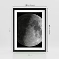Plakat w ramie 30x40 - Kontrastowy księżyc w czerni i bieli - księżyc, czarno - rama czarna