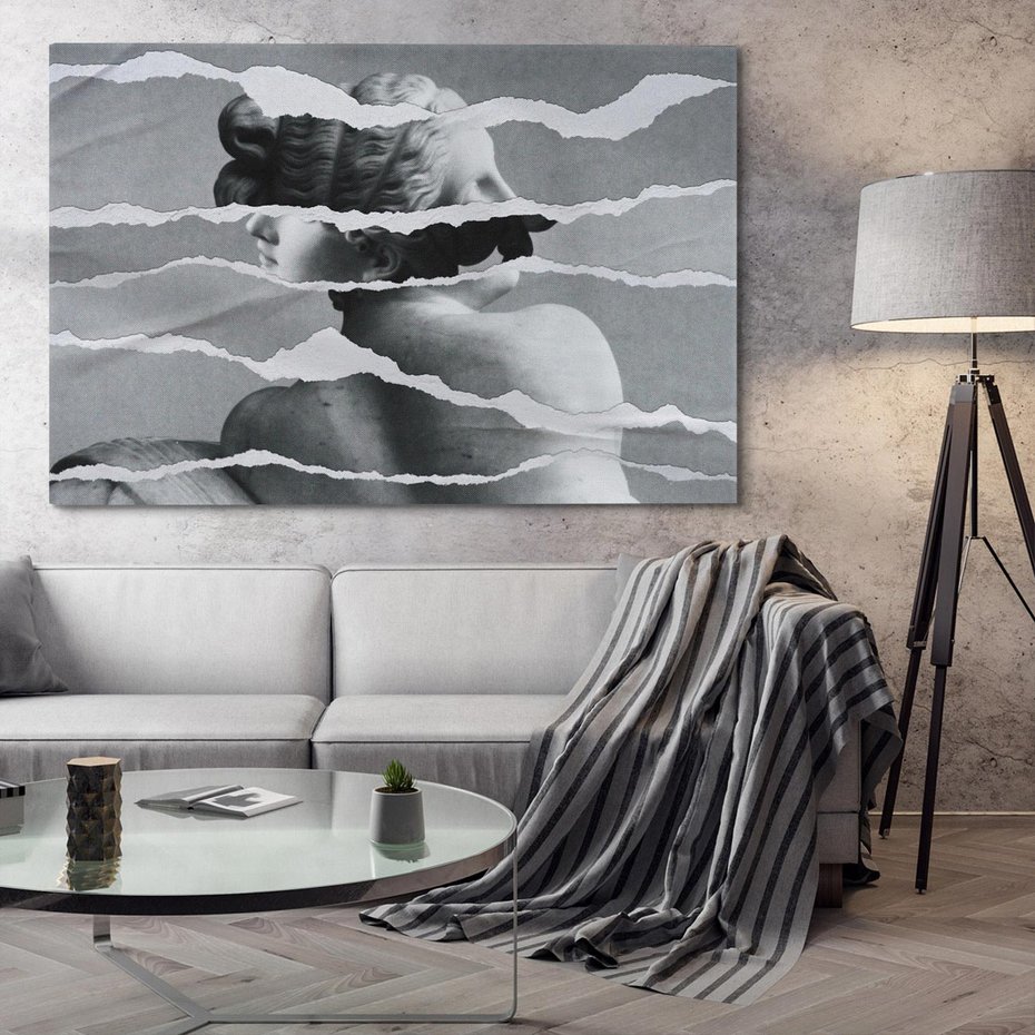 Obraz na płótnie 100x70 - Kolaż z Antyczną Rzeźbą - antyczna rzeźba, kolaż ze zdjęć