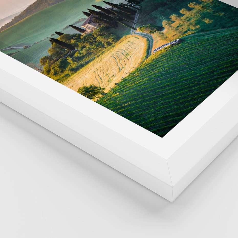 Plakat w ramie 50x70 - Perspektywa malowniczego widoku - widok, perspektywa - rama biała