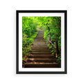 Plakat w ramie 40x50 - Lasowa ścieżka pełna tajemnic - ścieżka, schody - rama czarna