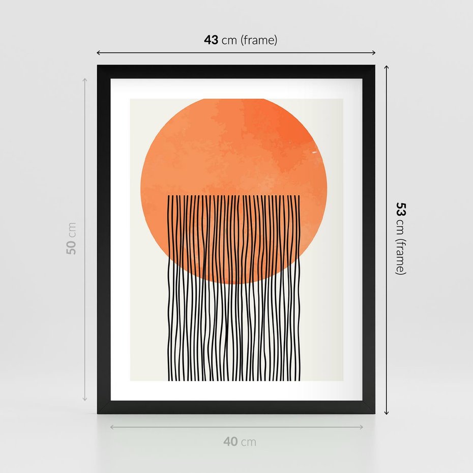 Plakat w ramie 40x50 - Echa Wyobraźni - koło, boho styl - rama czarna