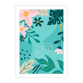 Plakat bez ramy 21x30 - Rozkwitające Widoki - pastelowa kompozycja, kwiaty