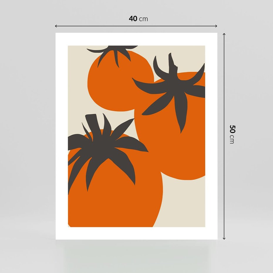 Plakat bez ramy 40x50 - Jadalne Kształty - nowoczesny plakat do kuchni, pomidory