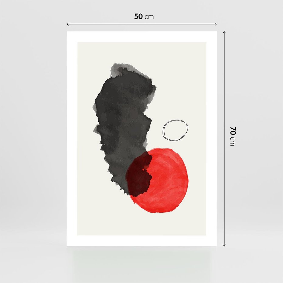 Plakat bez ramy 50x70 - Wibracje Linii - abstrakcyjne nieregularne plamy, czarny