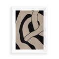 Plakat w ramie 50x70 - Obce Wariacje - abstrakcyjne linie, mroczny plakat - rama biała