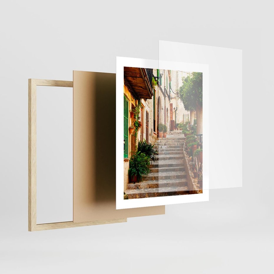 Plakat w ramie 40x50 - Uroczysta perspektywa uliczki - uliczka, perspektywa - rama drewno
