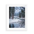 Plakat w ramie 40x50 - Śnieżne cuda - zima, las - rama biała