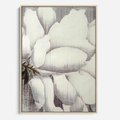 Obraz w ramie 70x100 - Tekstura Kwiatu - białe kwiaty, duży kwiat - rama drewno