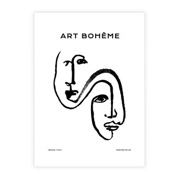 Plakat bez ramy 21x30 - Rozbijające Granice Boho - boho sztuka, twarze