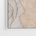 Obraz w ramie 50x50 - Symfonia uczuć i kształtów - delikatna kompozycja, falujące linie - rama biała
