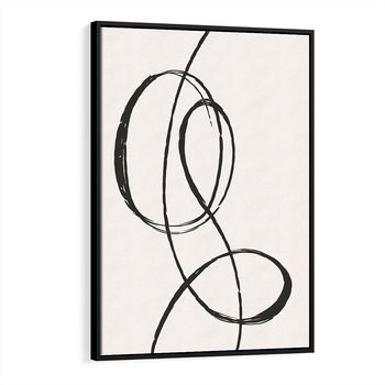 Obraz w ramie 70x100 - Zaklęte Linie - abstrakcyjne szkicowane linie, minimalizm - rama czarna