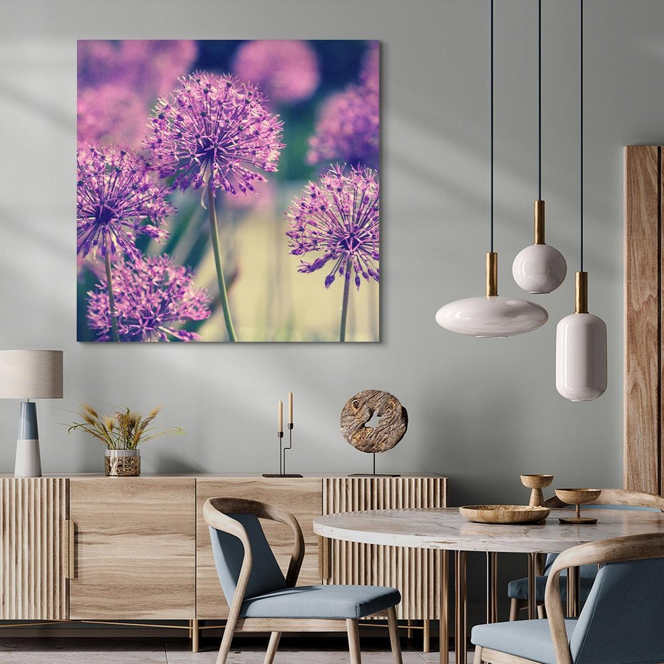 Obraz na płótnie 50x50 - Kwiatowa łąka w pełnym rozkwicie - kwiaty, łąka