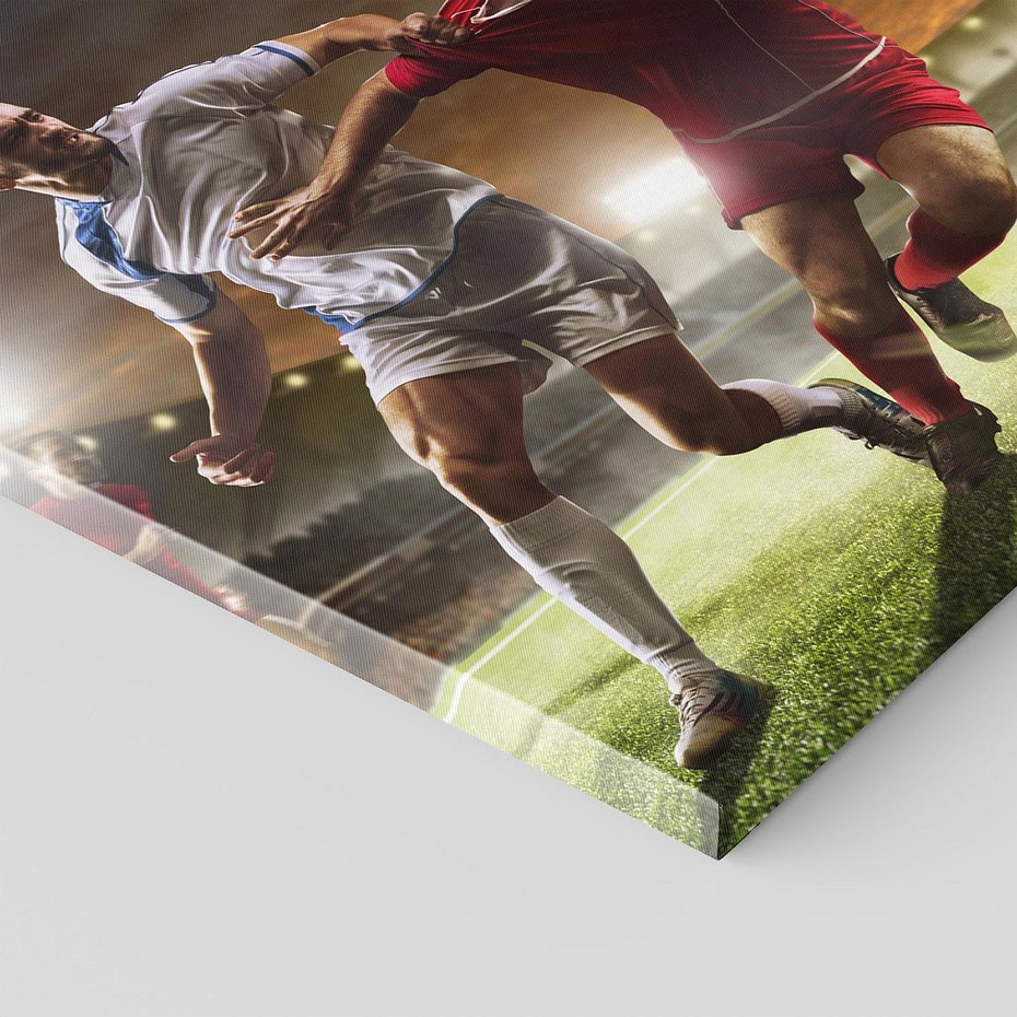 Obraz na płótnie 120x80 - Piłkarska pasja - piłkarz, stadion