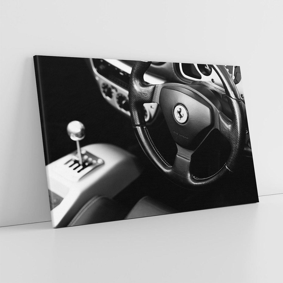 Obraz na płótnie 120x80 - Ferrari wnętrze pełne mocy - Ferrari, wnętrze