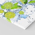 Obraz na płótnie 40x40 - Świeżość limonki i błękity wody - limonka, woda