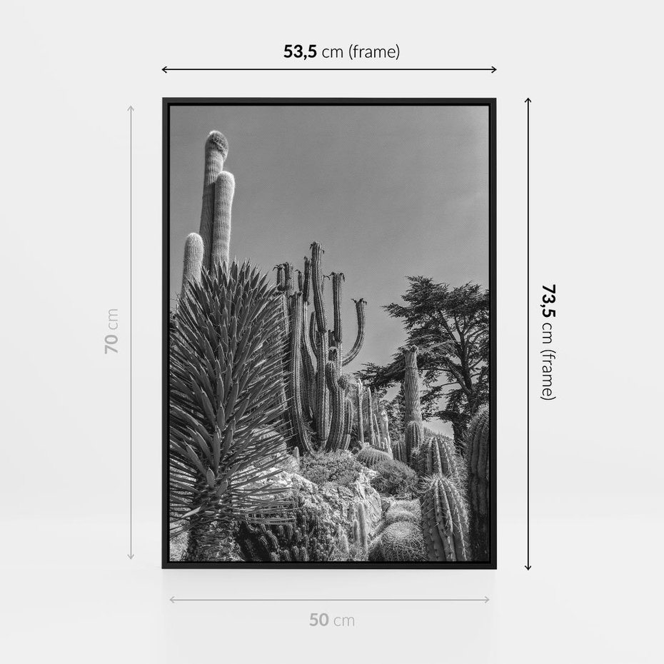 Obraz w ramie 50x70 - Pustynny Klimat - czarno białe zdjecie, pustynia - rama czarna