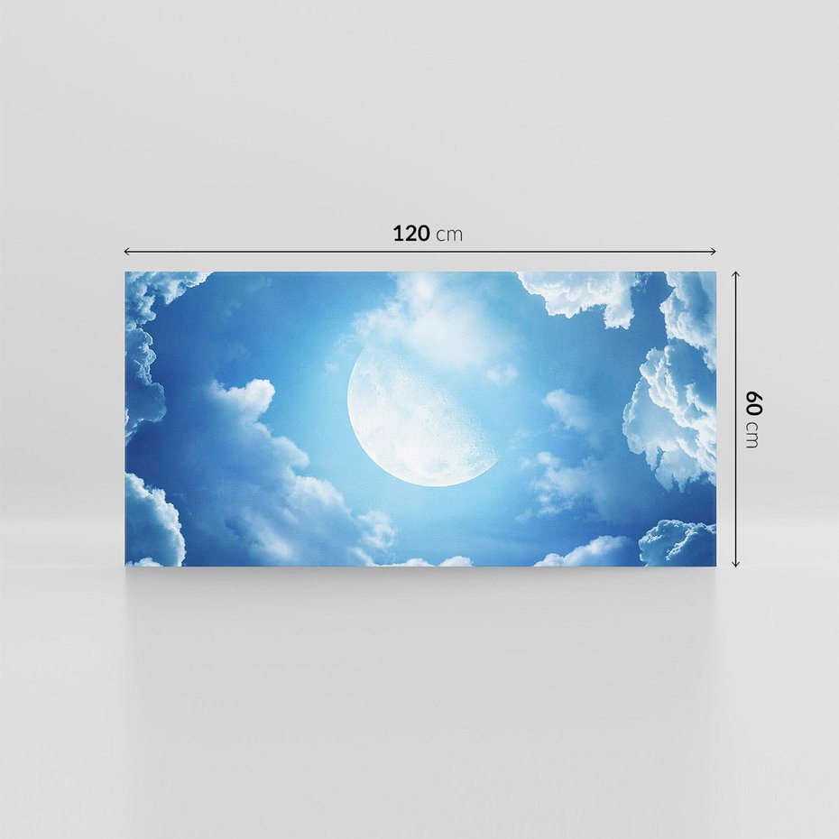 Obraz na płótnie 120x60 - Księżycowe Chmury - księżyc, chmury