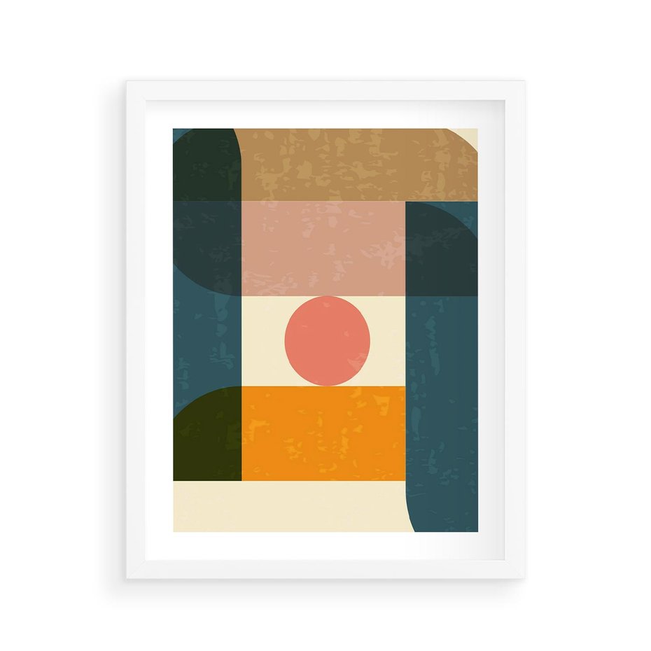 Plakat w ramie 40x50 - Geometryczna Ekspresja - geometria, plakat - rama biała