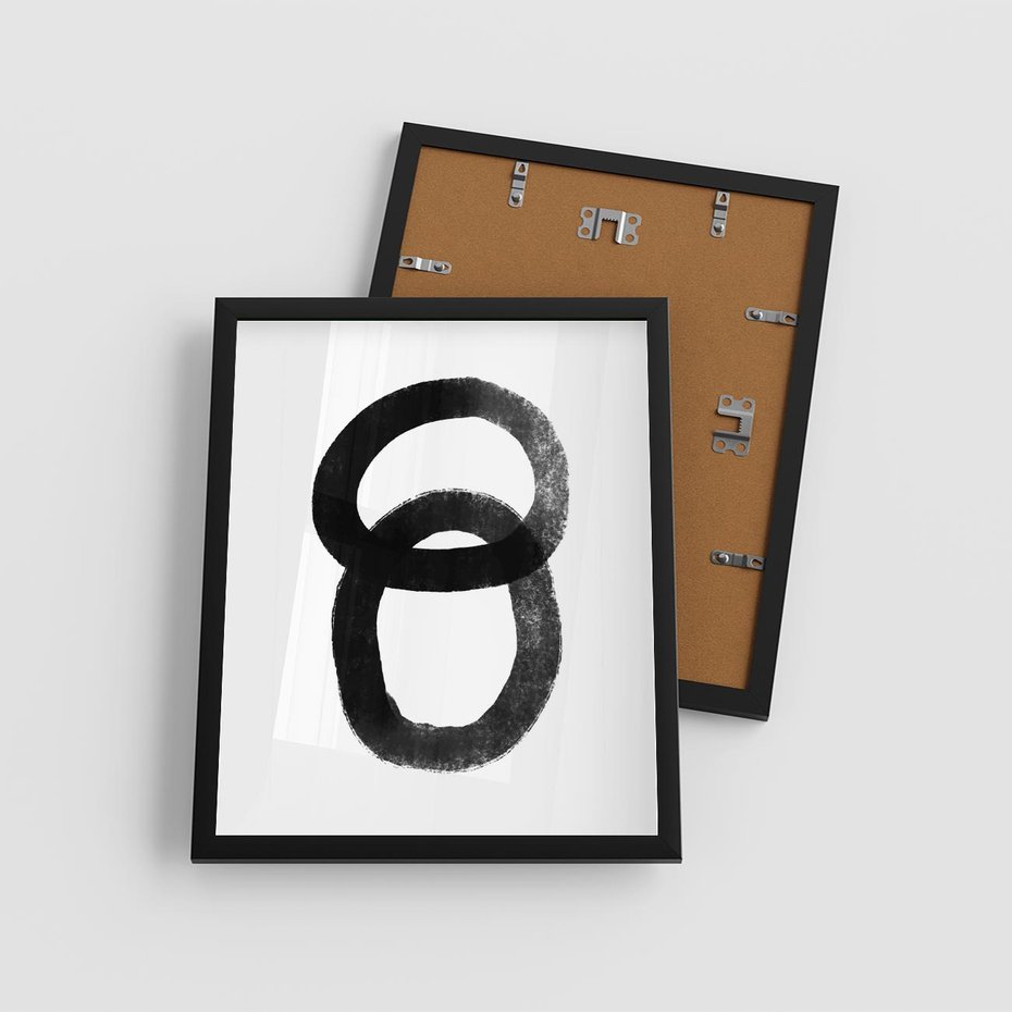 Plakat w ramie 40x50 - Kształtując Granice - abstrakcja, minimalizm - rama czarna