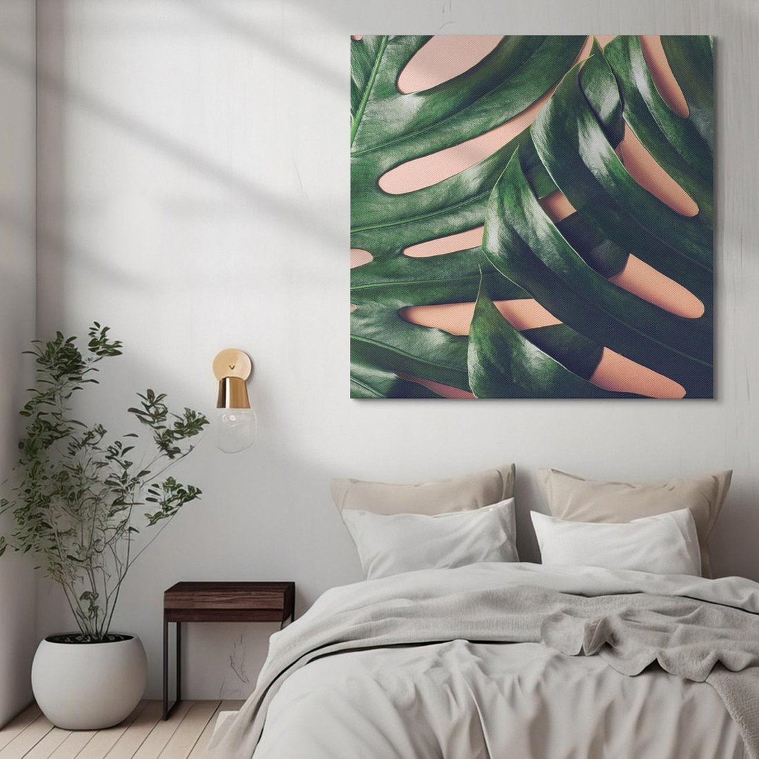 Obraz na płótnie 50x50 - Monstera Liście - monstera, liście