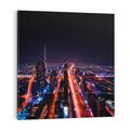 Obraz na płótnie 60x60 - Nocne oświetlenie miasta - miasto, noc