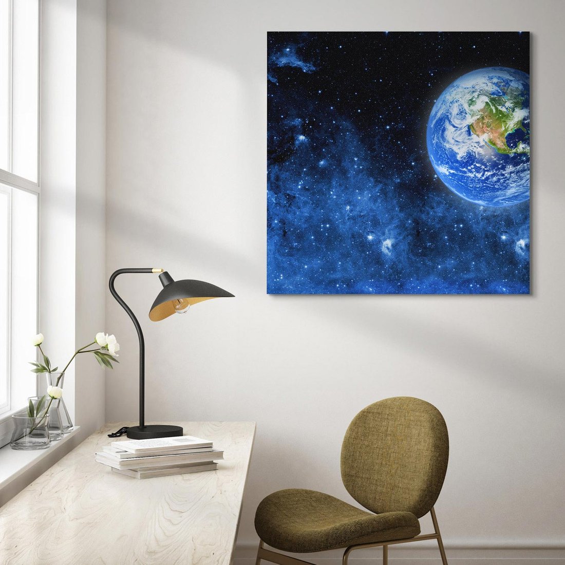 Obraz na płótnie 60x60 - Magia kosmicznej nocy - gwiazdy, kosmos