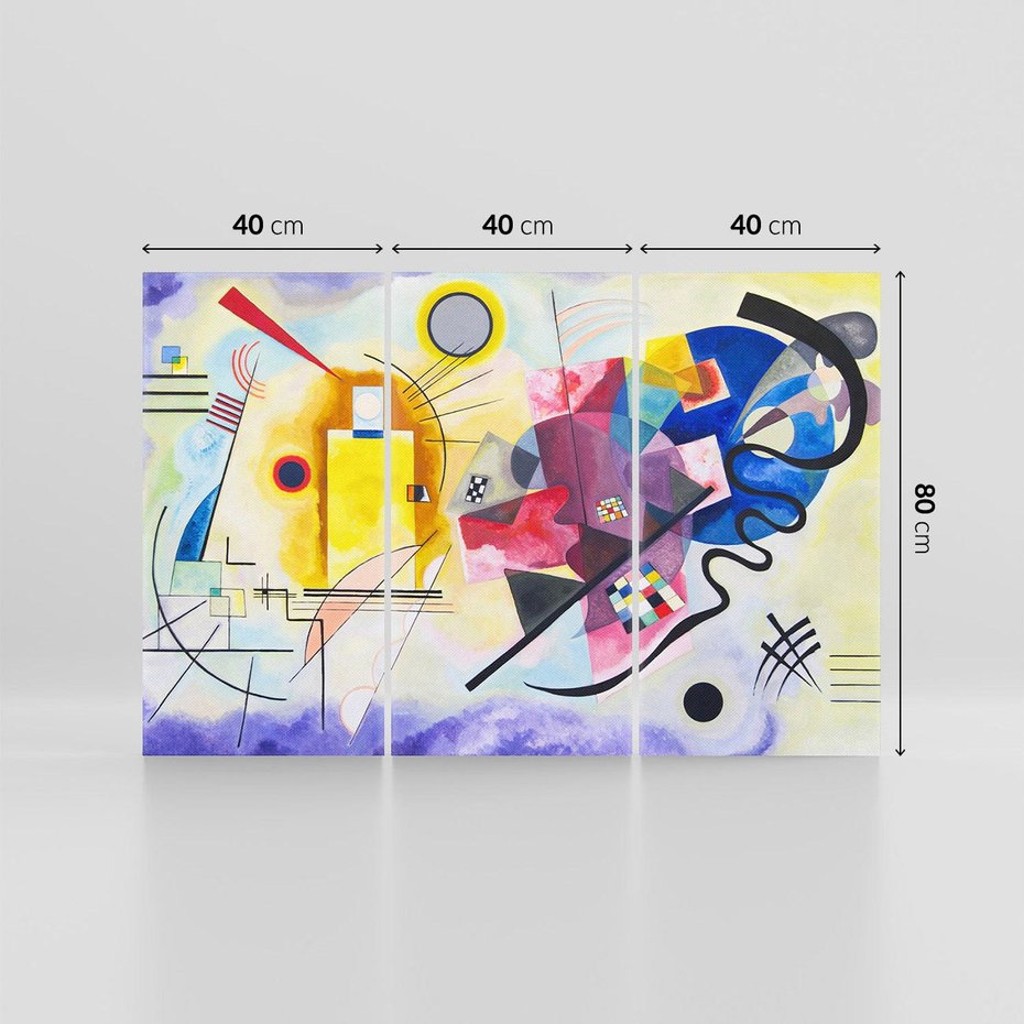 Obraz na płótnie 120x80 - "Żółty-Czerwony-Niebieski" Wassily Kandinsky - Reprodukcja - reprodukcja, obraz na płótnie