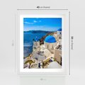 Plakat w ramie 40x50 - Urokliwy widok na Santorini - Santorini, widok - rama biała