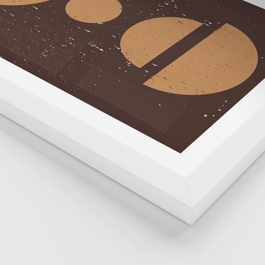 Plakat w ramie 50x70 - Impulsy Przestrzeni - mid century styl, nowoczesna grafika - rama biała