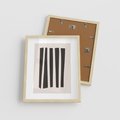Plakat w ramie 40x50 - Migotliwa Transformacja Form - minimalizm, czarne pasy - rama drewno
