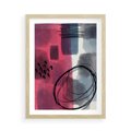 Plakat w ramie 50x70 - Formy w Różu i Granacie - abstrakcja, różne formy - rama drewno