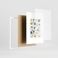 Plakat w ramie 30x40 - Odgłosy Wizji - kwiaty, sztuka nowoczesna - rama biała