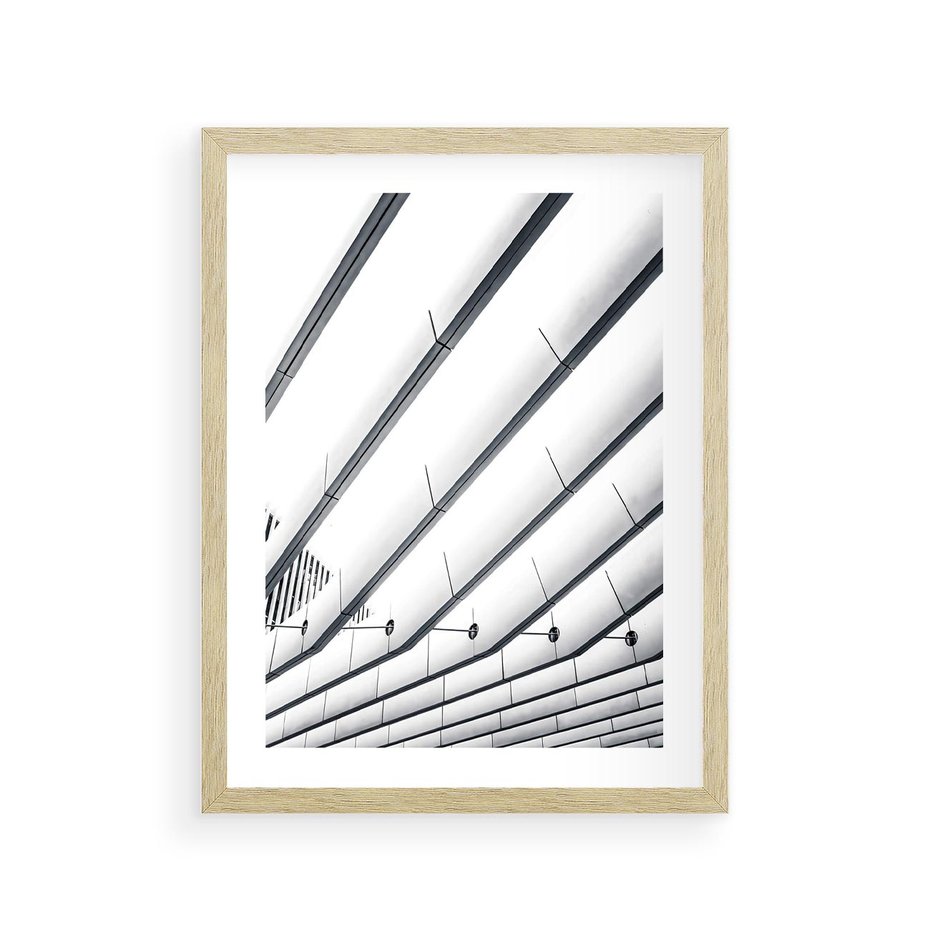 Plakat w ramie 30x40 - Czarno-Biała Fotografia Architektury - nowoczesna architektura, bialo czarny - rama drewno